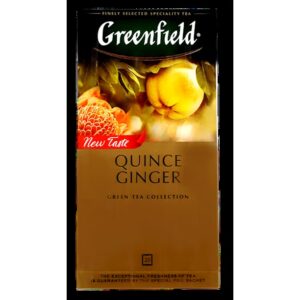 086-322 Greenfield Green Tea Quince Ginger 10x 37.5g, 25tb